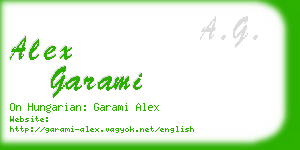 alex garami business card